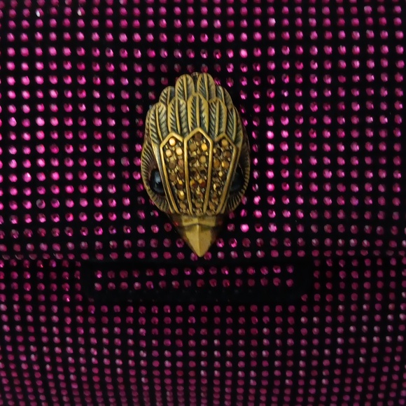 Elegant Kurt Geiger Purple Beaded Mini Crossbody/ Shoulder Bag - Picture 8 of 9